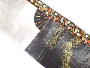 引箔扇に枝垂れ桜模様織出し袋帯